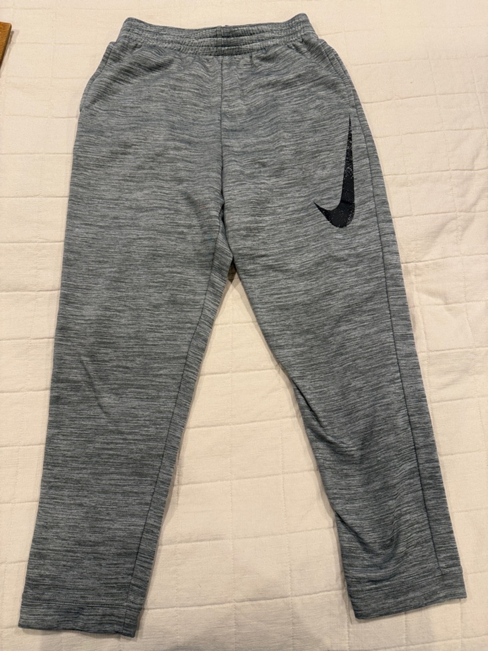 Nike Grey Marled Joggers with Black Swoosh